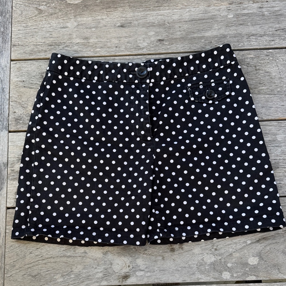 Oscar de la Renta Black and White Polka Dot Shorts